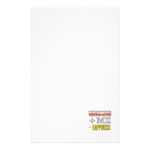 Bacon Plus Me Equals Happiness Funny Customized Stationery