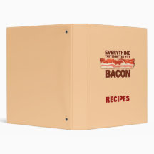 Bacon Recipe Book 3 Ring Binder