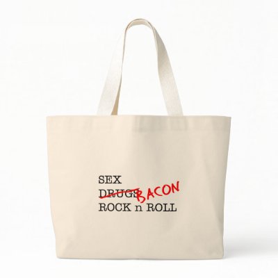 Bacon Sex Rock n Roll Tote Bag by justbacon