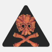 Bacon Skull and Crossbones Stickers