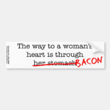 Bacon Woman's Heart Bumper Stickers