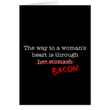 Bacon Woman's Heart Cards