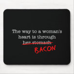 Bacon Woman's Heart Mouse Pad