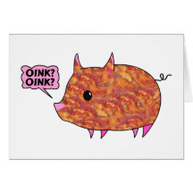 Bacon Wrapped Piggy Greeting Cards