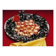 Bacon-wrapped seafood hors d'oeuvres personalized announcements