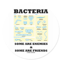 Bacteria Some Are Enemies & Some Are Friends Round Sticker