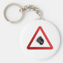 Bacteria Warning Sign Key Chain