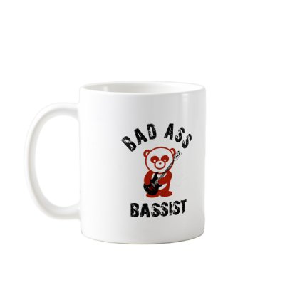 Bad Ass Bassist Coffee Mugs by smallhandsdesigns