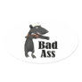 bad ass honey badger with a gun oval stickers