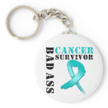 Bad Ass Ovarian Cancer Survivor Keychain
