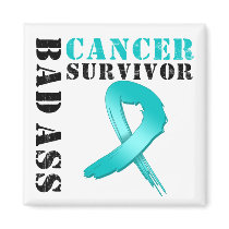 Bad Ass Ovarian Cancer Survivor Fridge Magnet