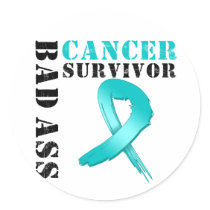 Bad Ass Ovarian Cancer Survivor Sticker