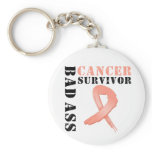 Bad Ass Uterine Cancer Survivor Keychains