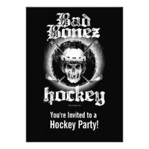 Bad Bonez Hockey party Invitation