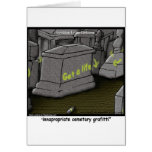 Bad Cemetary Grafitti Funny Greeting Card