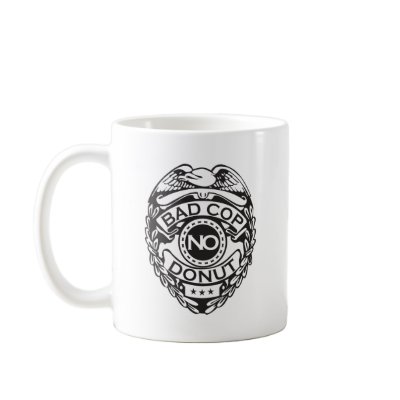 Bad Cop No Doughnut - Black Coffee Mug by visualnewbie