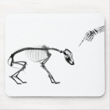 Bad Dog X-Ray Skeleton in Black & White Mousepad