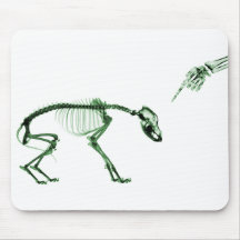 Bad Dog X-ray Skeleton in Green Mousepads