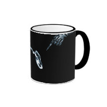 Bad Dog Xray Skeleton Black Blue Coffee Mugs