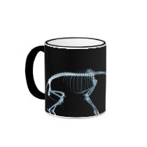 Bad Dog Xray Skeleton Black Blue Coffee Mugs