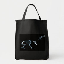 Bad Dog Xray Skeleton Black Blue Tote Bag