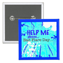 bad flare day blue button/badge/pin