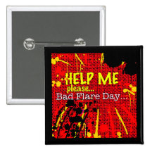 bad flare day red button/badge/pin