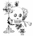 Bad Girl Mexican Skulls, Flowers and Butterflies t-shirts