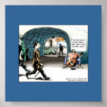 "Bad Guitarist" Funny Cartoon Collectable Poster
