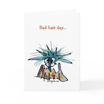 Bad Hair Day Barnacle Hair Stylist Cartoon Greeting Card by zooogle