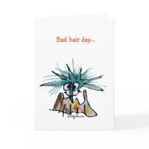 Bad Hair Day Barnacle Hair Stylist Cartoon Greeting Card