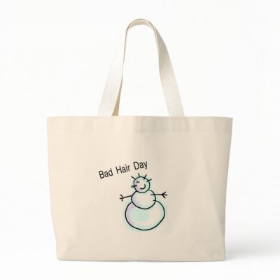 Bad Hair Day Snowman Canvas Bags by CelebrationZazzle