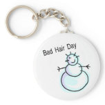 Bad Hair Day Snowman keychains