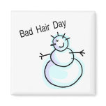 Bad Hair Day Snowman Refrigerator Magnets