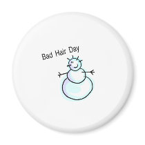 Bad Hair Day Snowman Fridge Magnet