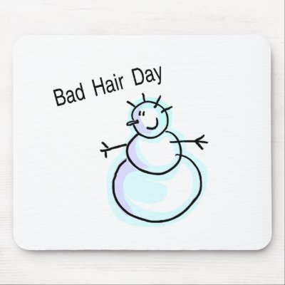 Bad Hair Day Snowman Mouse Pad by CelebrationZazzle