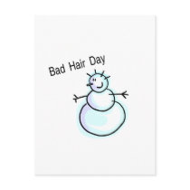 Bad Hair Day Snowman Postcard