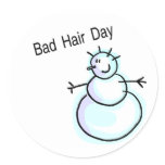 Bad Hair Day Snowman stickers