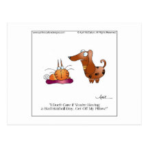 BAD HAIRBALL Postcard by April McCallum