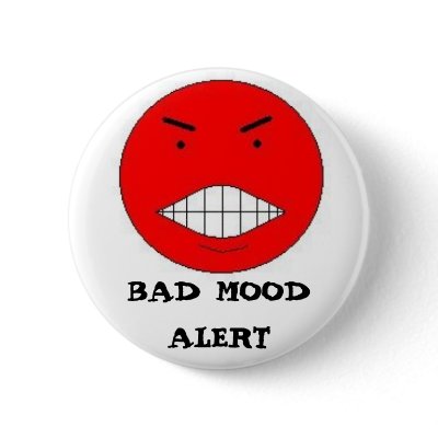 BAD MOOD ALERT PINBACK BUTTONS by reasontolive