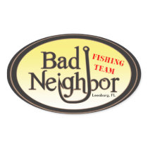 Bad Neighbour Oval Black Yellow Sticker