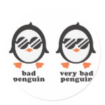 bad penguin - Pinguin Runde Aufkleber