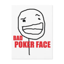 Bad Poker Face Post Cards