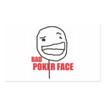 Bad Poker Face Rectangle Stickers