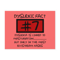 Bad taste dyslexic joke postcard