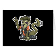 bad to the bone monkey greeting cards