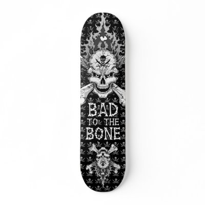 Bad to the Bone Skull Skate Decks by Daniel_Luciani