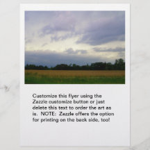 Bad weather approaching farm fields storm clouds flyer