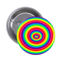 Badge motif rond psychédélique arc-en-ciel
