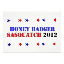 BADGER/SQUATCH TICKET PERSONALIZED ANNOUNCEMENTS